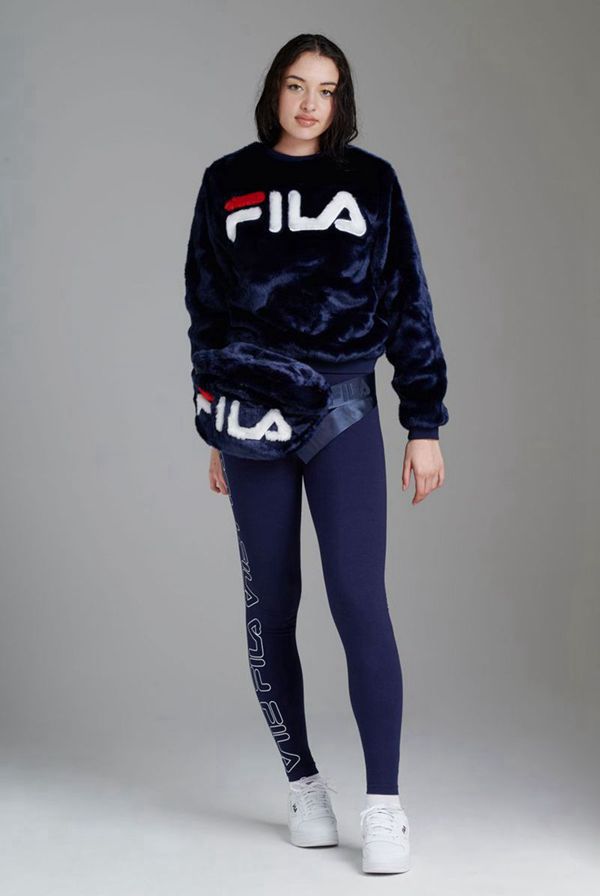 Moletons Fila Mulher Azul Marinho - Fila Emmeline Fur Crew Neck Portugal Lojas,YUBZ-86513